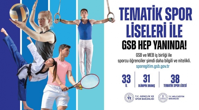 Tematik Spor Liselerine Başvurular Başladı